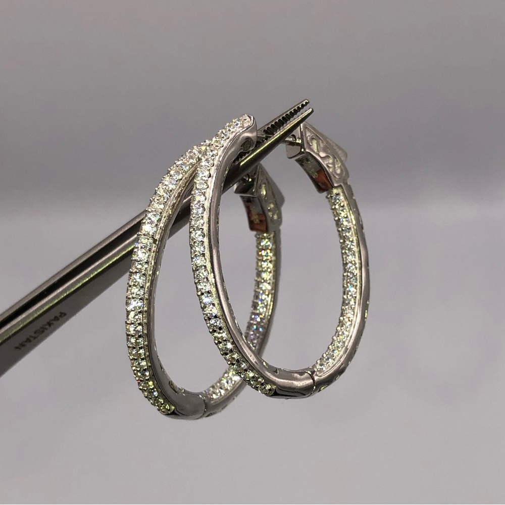 2ct Oval Hoops - Picture 7 of 10